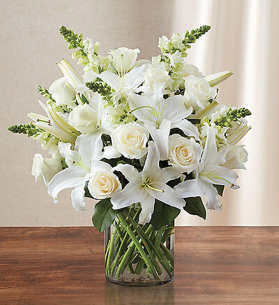 Classic All White Arrangement&amp;trade;  for Sympathy