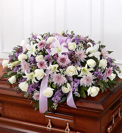 Lavender Half Casket Cover