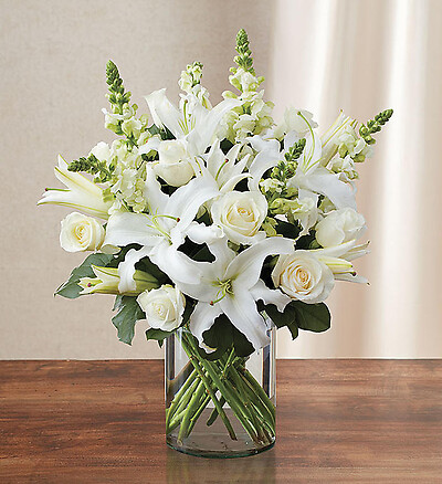 Classic All White Arrangement&amp;trade;  for Sympathy